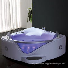 White Acrylic 2 Person Air Bubble Bath Cheap Corner Bathtub
